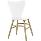 Modway - Cascade Bois Chaise à manger - Blanc-Arrière évasé organique contourné