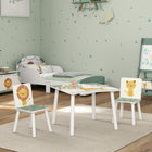 Qaba - Ensemble table et chaises 3 pièces pour enfants garçons et filles de 3 à 8 ans - vert-Bords lisses pour plus de sécurité pendant le jeu  
