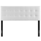 Modway - Lily Vinyle rembourré Tête de lit King, Blanc-Rembourrage en vinyle lisse