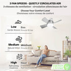Bell+Howell - Lampe de ventilateur à douille de 15,7 po avec télécommande - Nickel-Compatible avec le culot moyen standard E26