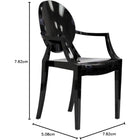 Nicer Furniture - fauteuil fantôme de Louis XVI - noir-Fabriqué en polycarbonate noir moulé robuste