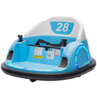 Qaba - Auto-tamponneuse 12 V pour tout-petits avec rotation à 360 degrés et télécommande - Bleu clair-La rotation à 360° permet d'avancer et de reculer pour des manœuvres amusantes 
