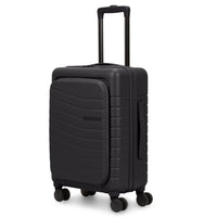 Bugatti - Valise de cabine Munich Pro 21.5po avec poche frontale - Noir-Poche avant en PU avec compartiment dédié pour ordinateur portable jusqu’à 15’’ et système d’organisation intégré