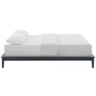 Modway - Lodge Bois Cadre de lit plateforme Queen, Gris-Système de support en bois LVL à lattes