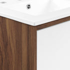 Modway - Transmit 18" Vanette de salle de bain - Blanc noyer-Placage en plaques de particules et noyer