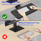 ShoppingAll - Plateau à clavier réglable sous le bureau avec tiroir coulissant de 25 po L x 9,8 po P - Noir-Repos-poignets rembourré : Le coussinet intégré offre un bon soutien du poignet pour un confort accru