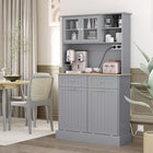 HOMCOM - Armoire de cuisine avec station de recharge - gris-Convient aux petits espaces de la maison 