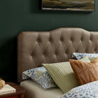 Modway - Annabel Imitation cuir Tête de lit Queen, Moutarde-5 positions de montage ajustables