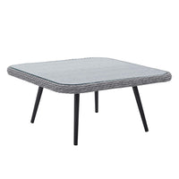Modway - Endeavor Terrasse extérieure Rotin en osier Table basse carrée - Gris-Table basse extérieure moderne