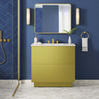 Modway - Quantum 36" Vanette de salle de bain - Or blanc-MDF Construction