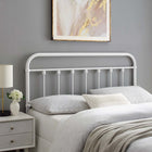 Modway - Sage Métal Tête de lit complète, Blanc-Construction en fer revêtu de poudre