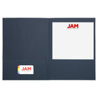 JAM Paper - Chemises de présentation, lin bleu marine, 9 x 12, paquet de 25-Quantité : Paquet de 25
