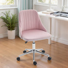 Vinsetto - Fauteuil de bureau vanité avec roulettes pivotantes - rose-Assemblage requis