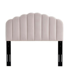 Modway - Veronique Performance Velvet Tête de lit complète/Queen, Rose-Accents de bord festonné