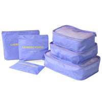 Nicci - Organiseur de bagages Cubes 6 pièces - Violet-Organiseur de bagages Cubes 6 pièces