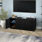 Hudson&Canal - Meuble TV Hanson pour téléviseurs jusqu'à 65 pouces - Grain noir-Dimensions du produit : 15,5" L x 57,13" l x 24" H