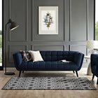 Modway - Frame Treillis marocain de transition Tapis de 5 pi l x 8 pi L - Noir et blanc-Protéger les planchers de la circulation ou des meubles