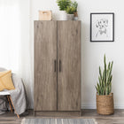 Prepac - Penderie Elite 32 po - Gris dérivé-Les portes sont dotées de charnières réglables à 6 voies de haute qualité, de style européen