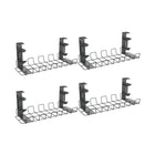 ShoppingAll - Plateau de rangement de câbles sous le bureau avec 10 attaches de câbles - Noir - Paquet de 4-INSTALLATION SIMPLE: Ce plateau de gestion des câbles sous bureau ne nécessite aucun perçage ni outil pour son installation et se fixe facilement sur toute surface de bureau jusqu’à 3,5 cm d’épaisseur.