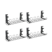 ShoppingAll - Plateau de rangement de câbles sous le bureau avec 10 attaches de câbles - Noir - Paquet de 4-INSTALLATION SIMPLE: Ce plateau de gestion des câbles sous bureau ne nécessite aucun perçage ni outil pour son installation et se fixe facilement sur toute surface de bureau jusqu’à 3,5 cm d’épaisseur.