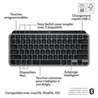 Logitech - MX Keys Mini for Mac: clavier sans fil minimaliste pour MacBook Pro, MacBook Air, iMac, iPad, compact, Bluetooth - Gris-Connectivité avec plusieurs Mac: couplez le clavier compact MX Keys Mini for Mac avec plusieurs ordinateurs Mac et iPad via Bluetooth Low Energy et basculez de l’un à l’autre en toute simplicité
