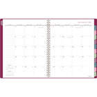 AT-A-GLANCE - Agenda scolaire hebdomadaire/mensuel BADGE géo 2025-2026 - 11 po H x 8 1/2 po l - bourgogne - bilingue-Couverture en poly durable avec des accents métalliques