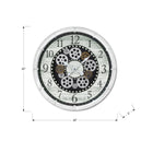 Monarch Specialties - Horloge - 20 po Rond - Mécanisme D'Engrenage - Horloge Murale - Blanc Antique - Transitionnel-Pour une utilisation à l'intérieur uniquement, une mesure précise de l'heure grâce à un mouvement à quartz fiable et une fonction anti-cliquetis pour une ambiance paisible