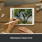 Stylet numérique Logitech Crayon pour tous les iPad (versions 2018 et ultérieures) avec technologie Apple Pencil - Orange-Utilise la technologie Apple Pencil pour que vous puissiez écrire et dessiner naturellement, sans craindre de manquer une seule ligne ou un seul détail, ou convertir votre écriture manuscrite en texte avec Scribble.
