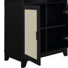 Manhattan Comfort - Ensemble de 2 bibliothèques-armoires Sheridan 80 cm style mid-century moderne - Noir-Poignée verticale en bois massif avec finition peinte