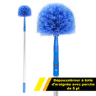 Gritt Commercial - Brosse chasse-toiles avec manche télescopique de 6 pi-Les poils doux assurent la protection des surfaces