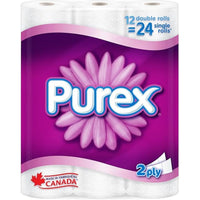 Purex - Papier toilette rouleau double - blanc - paquet de 12-Avec deux fois plus de feuilles par rouleau, vous changerez le rouleau moins souvent.
