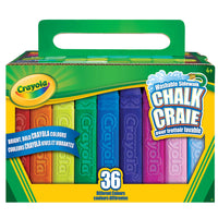 Crayola - 36 bâtons de craie lavable pour trottoir-La forme antiroulement spéciale signée Crayola empêche la craie de rouler sur le pavé ou autre surface inclinée