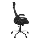 Monarch Specialties - 7268 Chaise De Bureau Dossier Haute Exec - Meche Noir/Chrome-Le siège pivotant à 360 degrés et la base en métal chromé de type 5 étoiles avec roulettes à capuchon offrent une bonne mobilité, tandis qu'un mécanisme de hauteur réglable avec commande d'inclinaison/verrouillage permet d'optimiser la chaise selon vos besoins