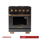 Kucht - 30 po Série KED style professionnel à double combustible - Gemstone-La cuisinière à quatre brûleurs comprend deux brûleurs de 15 000 BTU et deux brûleurs de 9 000 BTU