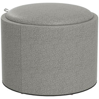 HOMCOM - Table basse ronde avec plateau, espace de rangement et revêtement - gris-Couvercle de plateau amovible avec poignées rainurées pour plus de commodité 