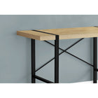 Monarch Specialties - 7658 Bureau 48 po L - Naturel/Metal Noir-La barre métallique en forme de X à l'arrière du bureau offre un soutien et ajoute une touche décorative