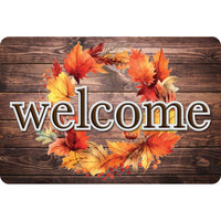 Ashley Productions - The Original Fun Mat - Tapis de Bienvenue - 15 -5" x 23 -5" - Couronne d'Automne de Bienvenue-Mesure et design : Le tapis de bienvenue de couronne d'automne mesure 15,5 po x 23,5 po.