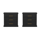 Manhattan Comfort - Table de nuit traditionnelle Clifford à 3 tiroirs - Noir-Bords arrondis : des contours doux ajoutent un attrait visuel et un aspect lisse et soigné