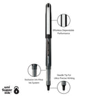 uni-ball - Stylos à bille roulante Vision Needle – 0,5 mm – noir – paquet de 12-Noir/gris