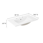 Modway - Cayman 30" Lavabo de salle de bain in Blanc-Construction en céramique