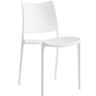 Modway - Hipster Fauteuil d’appoint de salle à manger Ensemble de 4 - Blanc-Patins de pied en plastique non marqués