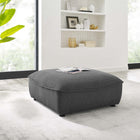 Modway - Comprise Sofa-sectional ottoman - Charbon de bois-Rembourrage en tissu polyester durable