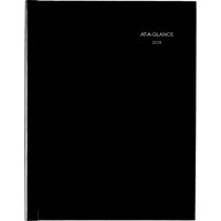 AT-A-GLANCE - Cahier de rendez-vous hebdomadaire Premiere 2025 - 11 po H x 8 po l - Noir - Bilingue-12 mois avec onglet : janvier 2025 à decembre 2025