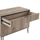 Manhattan Comfort - Dumbo commode moderne 35,19" - gris-Pieds évasés en métal doré élégants ajoutant un design mode sans couture et de la durabilité