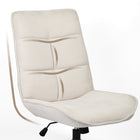 Homy Casa - Chaise de bureau ergonomique avec tissu chenille - Beige ivoire-Parfait pour de longues heures de travail ou d'étude avec une assise sécurisée et antidérapante