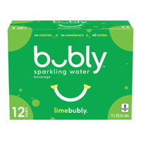 Bubly - Eau Pétillante - 355 ml - citron vert - Paquet de 12-Eau pétillante combinée à une saveur naturelle de citron vert pour un goût rafraîchissant de citron vert