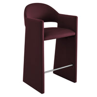 Modway - Talia 41 pouces Cuir végane Tabouret de bar - Mûrier-Velours de performance résistant aux taches