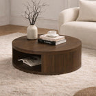 Manhattan Comfort - Table basse ronde contemporaine Alure 36" - Noyer-Surface de table spacieuse idéale pour la décoration, les livres et les essentiels du quotidien