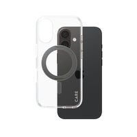 PanzerGlass - CARE avec Kickstand & MagSafe iPhone 16 - Bague noire-Support en aluminium recyclé polyvalent conçu pour être pratique