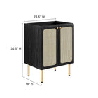 Modway - Chaucer 24" Armoire de toilette de salle de bain (lavabo non inclus) - Noir-Tablette réglable